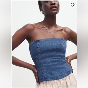 Colleena strapless denim top - reformation NWT